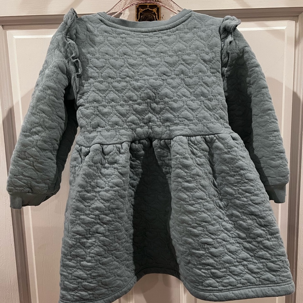 Mini Boden Quilted Gray Kids Casual Dress